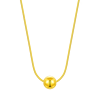 喜又喜 黄金单珠蛇骨项链（长约45cm可调节） 约8.1克，多退少补