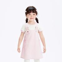 条纹纯棉儿童连衣裙女童短袖T恤套装2024夏季背带裙轻薄