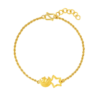 喜又喜 星月蝴蝶黄金手链