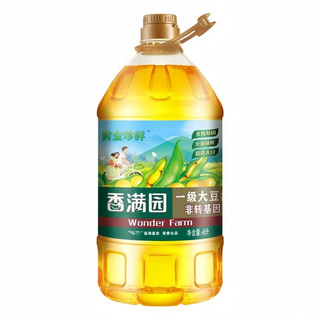 香满园一级大豆油 4L 非转基因 煎炒煮炸凉拌家庭餐饮纯正豆油