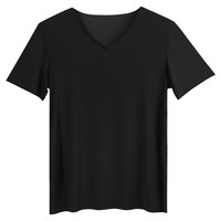 夏季冰丝无痕男士短袖纯色T恤V领半袖上衣服薄款打底衫修身内衣