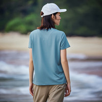拓路者(Pioneer Camp)户外t恤女夏季轻薄款裸感圆领速干衣男跑步运动 水蓝色 XL