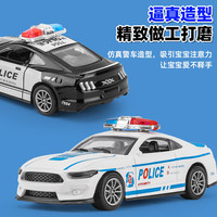 溪鸟合金声光儿童回力玩具模型仿真小汽车救护车特警车110男孩玩具车 黑色