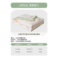 百丽丝家纺夏被2025蚕丝被空调被抗菌水洗有机蚕丝夏被夏季被子被芯 粉黛织梦抗菌水洗有机蚕丝夏被 150cm*200cm