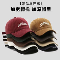 HJZH日系秋冬女时尚流行复古字母刺绣鸭舌帽户外运动出行男遮阳棒球帽 R标【酒红色】 可调剂大小