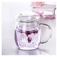 物生物（RELEA）\/RELEA 茶水分离杯 带过滤茶水分离玻璃水杯花茶杯 耐热泡茶杯子 大号500ml