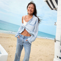 Levi's冰酷系列25年春季女士休闲牛仔衬衫002Z2 S