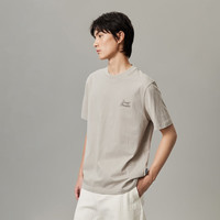 杰克·琼斯（JACK&JONES） 春季款潮流时尚简约休闲宽松字母刺绣纯棉短袖T恤男装225101025 3XL 伦敦雾C02