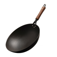 宏江四川宏江铁锅家用老式燃气灶电磁炉通用生铁锅炒锅无涂层不粘炒锅 36圆底带耳(无盖)适用5-6人 36cm