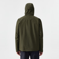 凯乐石（KAILAS）猎风冲锋衣户外徒步暴雨级2L防水可拆帽单层登山服男女 男款-深苔绿【防水15000】 XS