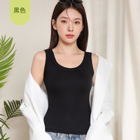 雅鹿女士螺纹背心2025运动透气内搭打底吊带无袖美背外穿夏季 黑色【螺纹背心 弹性十足】 XL