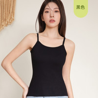 雅鹿女士螺纹背心2025运动透气内搭打底吊带无袖美背外穿夏季 黑色【螺纹吊带 亲肤舒适】 XXL