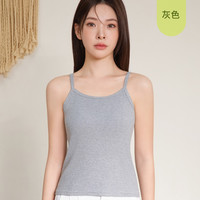 雅鹿女士螺纹背心2025运动透气内搭打底吊带无袖美背外穿夏季 灰色【螺纹吊带 亲肤舒适】 L