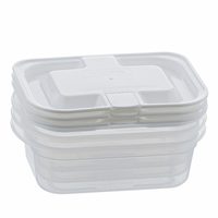 中山福 Bestco 白色带蒸汽阀 3个组 200ml 保鲜盒 厨房 露营 微波炉可用