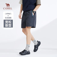 骆驼(CAMEL)男装凉感短裤男2025新款夏季薄款透气梭织防晒速干运动五分裤 墨灰 男女同款 M