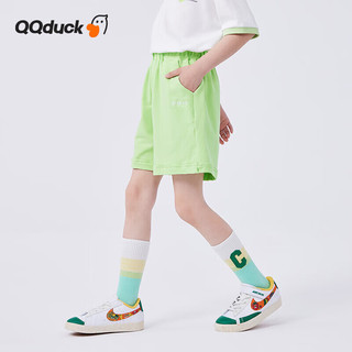 可可鸭（QQ DUCK）童装儿童裤子女童短裤夏季宽松五分裤青少年衣服 (K蝴蝶结短裤)果绿 160CM
