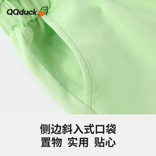 可可鸭（QQ DUCK）童装儿童裤子女童短裤夏季宽松五分裤青少年衣服 (K蝴蝶结短裤)果绿 160CM