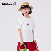 可可鸭(QQ DUCK)童装儿童T恤女童短袖凉感棉凉爽上衣大童衣服学生夏季