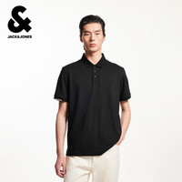 杰克琼斯夏季男装含桑蚕丝潮舒适百搭上衣短袖polo衫男装 175/96A/M C11灰卡其
