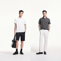 杰克琼斯男装夏季胸前logo舒适百搭潮时尚质感纯色上衣短袖POLO衫 165/88A/XS A06本白色