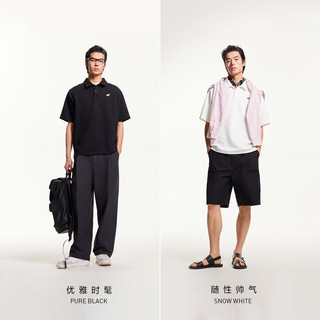 【华夫格】杰克琼斯男装25年春夏季新polo衫士装翻海鸥领短袖T恤 180/100A/L A06雪白色