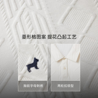 【华夫格】杰克琼斯男装25年春夏季新polo衫士装翻海鸥领短袖T恤 180/100A/L A06雪白色
