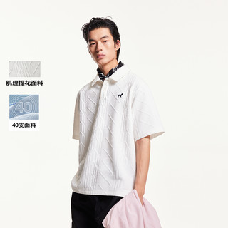 【华夫格】杰克琼斯男装25年春夏季新polo衫士装翻海鸥领短袖T恤 180/100A/L A06雪白色