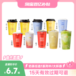 爷爷不泡茶 NO YEYE NO TEA 奶茶任选1系列 茉莉大杯 电子券