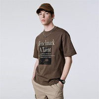 马克华菲T恤男春夏季圆领透气打底衫潮美拉德男士短袖上衣 深棕色 56/XXL  2XL