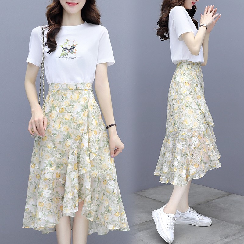 FEIIMI轻奢品牌夏装2025夏天新款雪纺连衣裙女夏季女装衣服气质套装裙子