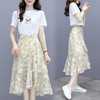 FEISIMI轻奢品牌夏装2025夏天雪纺连衣裙女夏季女装衣服气质套装裙子 图片色 S