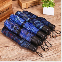 精永8K便携迷你折叠雨伞经典格子雨伞三折晴雨伞女士遮太阳伞男士商务 8骨黑胶黑格子