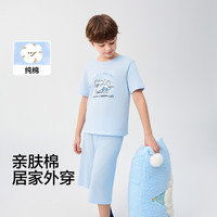 儿童睡衣夏季薄款男童女童家居服中大童空调服套装透气亲子装