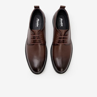 Bata 商务正装鞋男2024秋牛皮德比鞋EKA01CM4 啡色