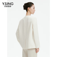 衣香丽影白色西装外套女宽松独特别致高级感小个子上衣 白色 XS