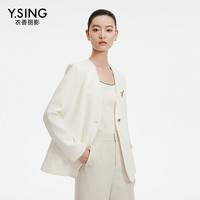衣香丽影白色西装外套女宽松独特别致高级感小个子上衣 白色 XL