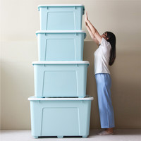 禧天龙塑料玩具收纳箱衣物柜收纳整理箱家用储物箱特大号收纳盒子 冰河灰 容水量145L；78*56*45.5；1个装