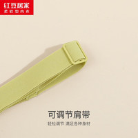 红豆居家果冻条无痕内衣女夏季无钢圈文胸婴儿棉小胸聚拢胸罩 浅黄色 80B 36/80B