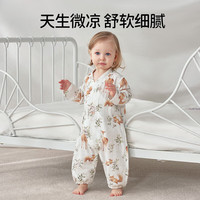 欧孕（OUYUN）婴儿和尚服春夏季连体衣长短袖竹棉新生婴儿宝宝睡衣哈衣爬服 花语萌兔-长 59cm