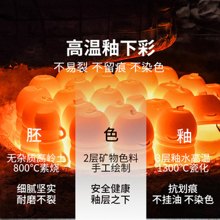 jiwoo釉下彩餐具套装家用陶瓷汤碗碟套装搬家乔迁送 5-6人食 31件套】奶绿