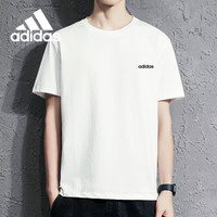 adidas 快干男士运动短袖 白 A/M