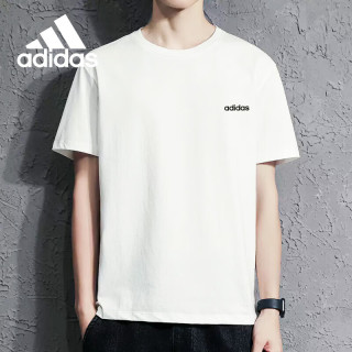 adidas 快干男士运动短袖 白 A/M