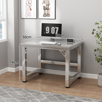 中伟（ZHONGWEI）不锈钢电脑桌台式家用写字台卧室学生简易书桌现代简约办公桌0.8m