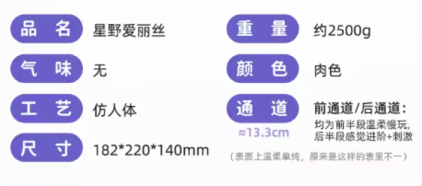 TMT 星野爱丽丝 双通道名器倒模 2500g