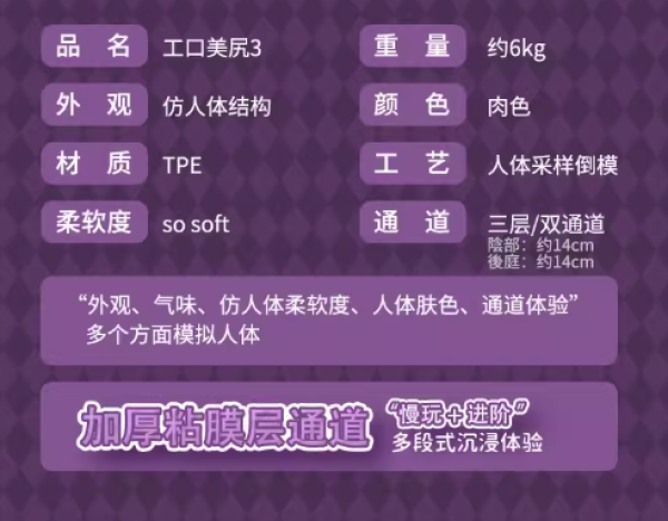 TMT 工口美尻三代 双通道名器倒模 6KG