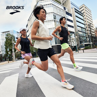 BROOKS 女子Ghost 17幽灵缓震跑鞋 蘑菇灰/杏黄色/粉色  38.5