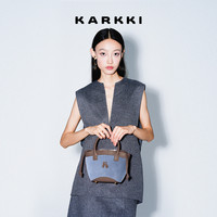 KARKKI/个奇菜篮子小托特包反绒通勤单肩斜挎包手提手拎女包包 热颂红 Hot Song Red