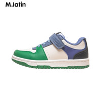 马·拉丁（M.Latin）童装男大童童鞋春装拼接撞色休闲鞋 灰蓝 30
