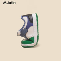 马·拉丁（M.Latin）童装男大童童鞋春装拼接撞色休闲鞋 灰蓝 32