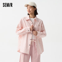 森马 Semir长袖衬衫女中长款宽松春菱形提花上衣101124105023 红色调00466 L